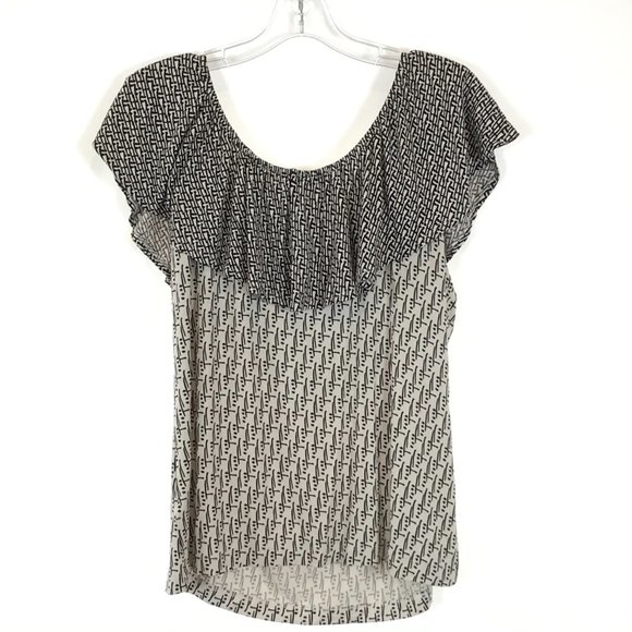 Postage Stamp Anthro Mixed Print Popover Top - Picture 3 of 3